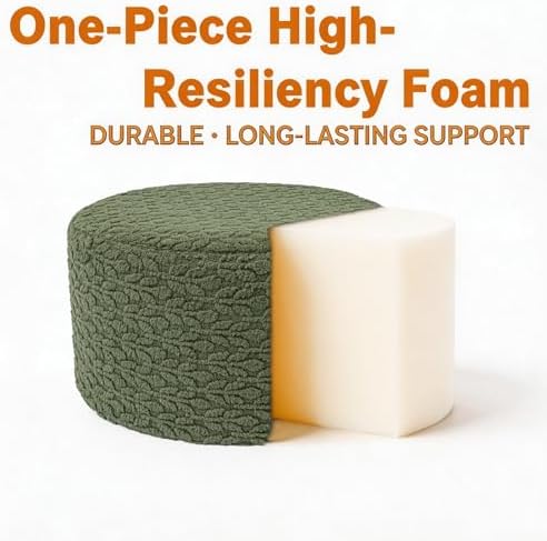 Round Pouf Ottoman 20 x 20 x 14 Inches Boho Poof Home Decor Floor Pouffe Ottoman Foot Rest for Couch Sofa Bean Bag Chairs Living Room Bedroom (Forest Green)