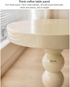 Rustic Round End Table, Small Solid Wood Side Table for Sofa or Bedside, Stylish Cocktail & Drink Table for Living Room, Family Dining, Home Accent Fur