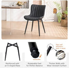 YOUNUOKE Dining Chairs Set of 2 Mid-Century Modern Kitchen Chair Black | Faux leather upholstered with Back, fits dining living waiting room guest reception. Waterproof easy to clean assemble, 300lb