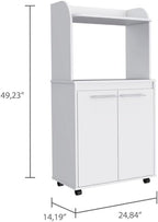 24.84" D*14.19W*49.23" H Freestanding Kitchen Pantry with Shelf, 3 Shelves, Double Door, Rectangular Storage Cabinet, Modern Minimalist, for Living Room, Dining Room, White