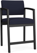 Lenox Steel Reception Waiting Room Hip Chair/Black Steel/Navy Blue