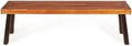 Patio Benches Rustic Wooden Outdoor Chair with Steel Legs for Patio & Garden
