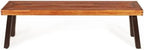 Patio Benches Rustic Wooden Outdoor Chair with Steel Legs for Patio & Garden
