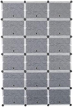Portable Shoe Rack Organizer, 72-Pair Modular DIY Cube Storage, 10-Tier, Black, 47.25" W x 12" D x 72" H