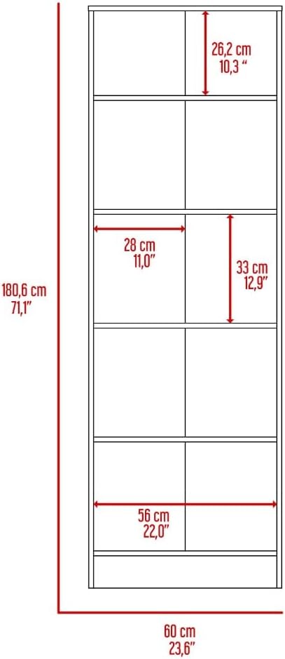 Farmhouse Multistorage Cabinet, Storage Cabinet with Two Doors, Five Internal Shelves,for Kitchen Home