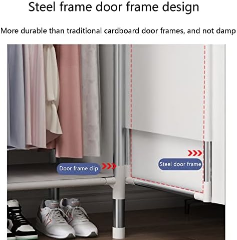 Wardrobe Organiser Large Capacity Hanging Storage Peach Skin Easy to Assemble Space Saving Adjustable Waterproof, Dustproof, Stainproof (Size : 125x50x172cm C)