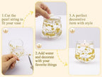 30 Pcs 78.7 FT Artificial Floating Beads for Centerpieces Vases, Gold Pearls String for Vases Filler Floating Candle Faux Beads Pearls String for Vase Centerpieces