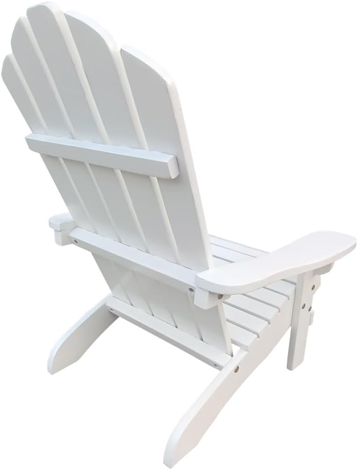 Kids Adirondack Chair, White Wood Children Outdoor Patio Chair and Child Garden Seat for Indoor Outdoor Porch Backyard Lawn Furniture