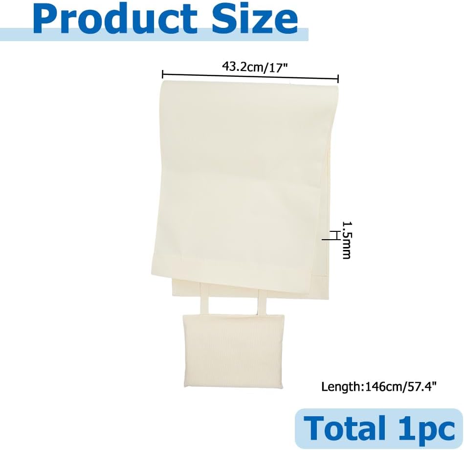 Beach Chair Replacement Cloth 146cmx43.2cm Lounge Chair Replacement Canvas Beige Sling Chairs Replacement Fabric with Pillow for Sunbathing Courtyard Garden Beach