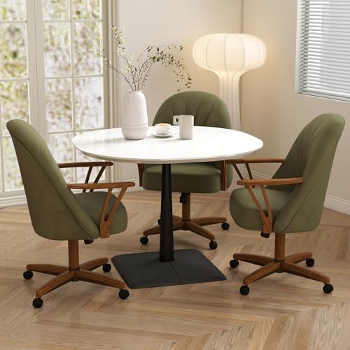 Chromcraft Set of 2 Swivel Tilt Chairs, Chairs with Wheels for Kitchen Room