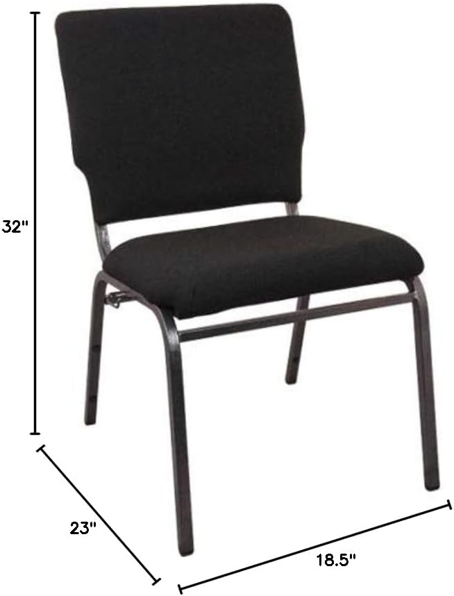 EMMA + OLIVER Black Multipurpose Church Chairs - 18.5 in. Wide