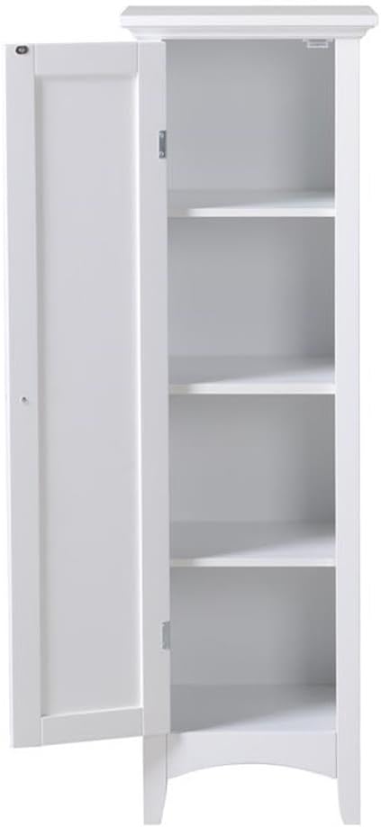 OS Home and Office Furniture 15" 1-Door Wood Kitchen Storage Pantry in White