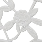 Garden Bench White Cast Aluminum and Cast Iron 39.4 in Durable,Sturdy Metal Garden Bench with Floral Design Durable Outdoor Seating for Two | Relaxation and Gatherings Patio Furniture
