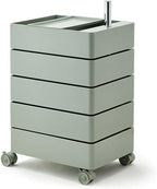 Utility Cart 360° Rotating Bedside Table Side Tables with Storage Drawer and Wheels Movable End Tables for Living Room Lightweight(Green)
