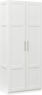 29.53”W Kitchen Pantry Cabinet, Tall Storage Cabinet with 2 Doors, Wooden Kitchen Cupboard Cabinet with Adjustable Shelves for Kitchen, Dining Room, Living Room, 29.53inch