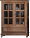 Entryway Cabinet Countryside Solid Wood Dining Sideboard Wine Cabinet Living Room Restaurant Glass Ash Wood Retro Simple Sideboard Storage Cabinet