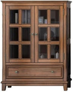 Entryway Cabinet Countryside Solid Wood Dining Sideboard Wine Cabinet Living Room Restaurant Glass Ash Wood Retro Simple Sideboard Storage Cabinet
