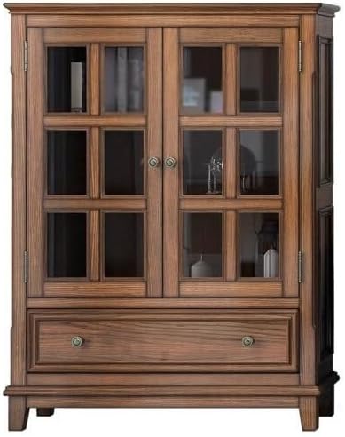 Entryway Cabinet Countryside Solid Wood Dining Sideboard Wine Cabinet Living Room Restaurant Glass Ash Wood Retro Simple Sideboard Storage Cabinet