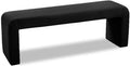 Meridian Furniture Minimalist Collection Modern | Contemporary Velvet Upholstered Bench, 53" W x 14.75" D x 18.25" H, Black