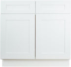 Hollywood Fabiani Design Sink Base Kitchen Cabinet 33 in. W x 24 in. D x 34-1/2 in. H, Shaker White - Solid Wood Frame, 1/2-Inch Cabinet-Grade Plywood Box, Soft-Close Doors, Ready to Assemble
