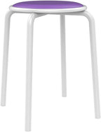 Yaheetech Metal Stack Stool with Plastic Padded Seat for Offices and Homes, Assorted Colors Pack of 5