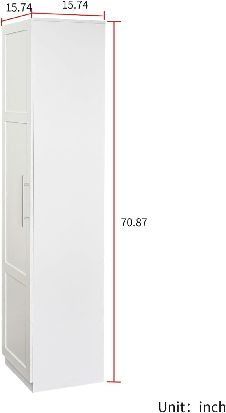 Tall Kitchen Pantry Cabinet with 6 Shelves & 6 Side Racks, 70.87" Storage Cabinet, Freestanding Cupboard for Kitchen, Dining Room, Bathroom, Adjustable Shelving, Modern Design
