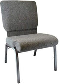 EMMA + OLIVER Charcoal Gray Church Chair 20.5 in. Wide