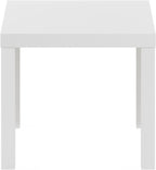 Furinno Classic Side Table, Square Modern End Table with 1.8 Thick Tabletop, Simple Night Stand, Bedside Table, Toolless Assembly, for Living Room, Bedroom, Plain White