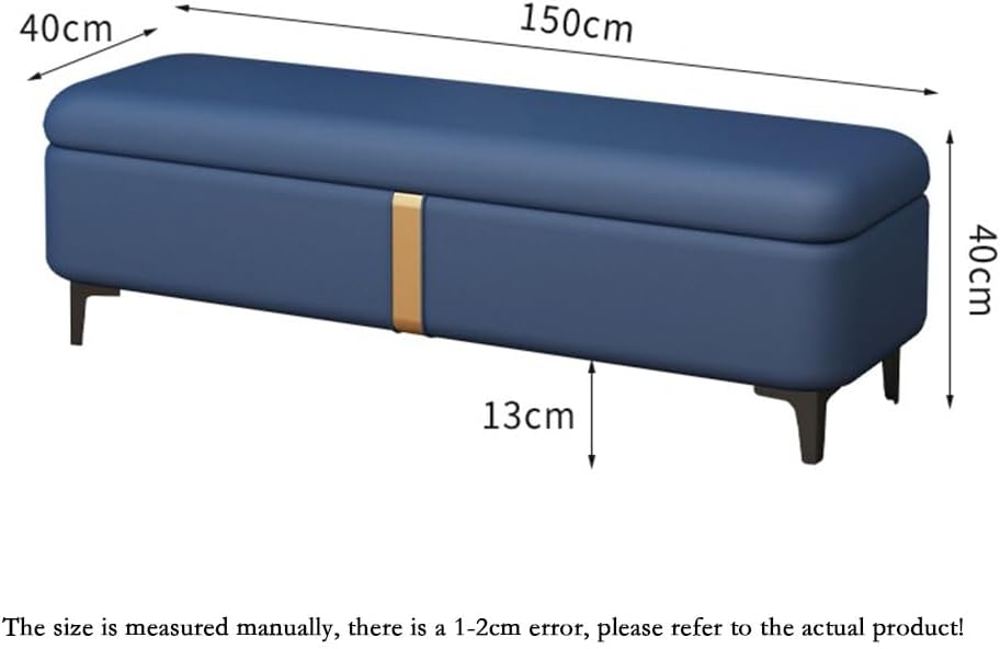 Modern Shoe Changing Bench Light Luxury Storage Long Sofa Rectangular Bed End Stool Entryway(Blue)
