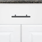 Amazon Basics Euro Bar Cabinet Handles, Drawer Pulls, 5.38-inch Length, 3-inch Hole Center, 1/2-inch Diameter, Matte Black, 20-Pack, AB1500-FB-10