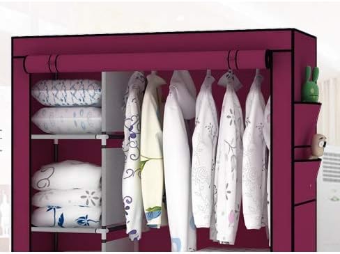 When the Quarter Wardrobe Non-Woven Fold Portable Storage Cabinet Multifunction Dustproof Moistureproof Closet