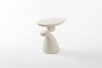 Lucky Stone End Table - Modern Minimalist Fiberglass Side Table for Living Room, Bedroom, Guestroom
