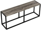 VINGLI 47.2 Inch Indoor Outdoor Bench, Charcoal Gray Dining & Patio Bench with Heavy Duty Metal Frame, Backless Seating Bench for Dining Room, Garden, Porch, Balcony & Entryway