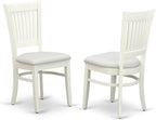 Furnifact White Solid Wood 5 Pc Dining Room Set, Breakfast Nook Table with Slatted Chairs, Kitchen Table and Chairs for 4, Compact Seating Option