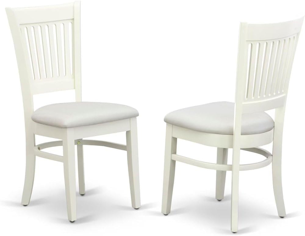 Furnifact White Solid Wood 5 Pc Dining Room Set, Breakfast Nook Table with Slatted Chairs, Kitchen Table and Chairs for 4, Compact Seating Option