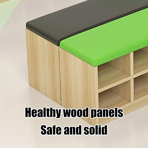 Yellow Upholstered Nursery with Large Shoe Rack Indoor Activity Center and Safety Barrier Easy to Clean 100x30x40cm