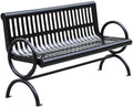 Park Benches Wrought Iron Park Chair Double Black Metal Outdoor Long Backrest Community Square Welded Seat with Outdoor Benches(120 x 61 x 83 cm)