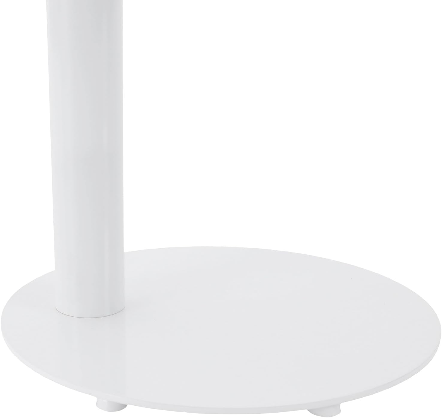 C Shaped Side Table for Couch, 25” Iron End Table Slides Under Sofa, Modern White Metal Snack Table with 20” x 14” Top, Small Space Living Room Bedroom Bedside Laptop Table