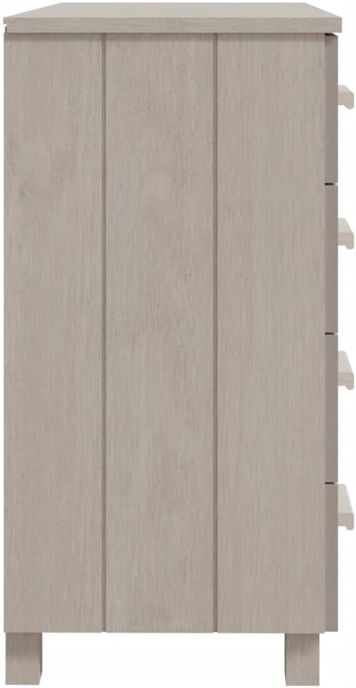 Modern White Sideboard with Sliding Doors and Five Drawers, Solid Pinewood and MDF Buffet Cabinet for Living Room Dining Area Storage