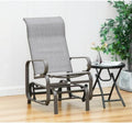 Single Rocking Chair with Gliding Recliner, Upholstered Nursery Rocker for Bedroom Living Room, Comfy Grey Accent Armchair
