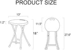 COOZMENT Folding Stool with Handle, Folding Chair,Folding Bar Stool with Non-Slip Feet,Indoor and Outdoor Foldable Stool for Adults(13"×11.5"×18")
