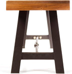 Acacia Wood Outdoor Dining Bench, Patio Backless Bench