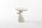 Lucky Stone End Table - Modern Minimalist Fiberglass Side Table for Living Room, Bedroom, Guestroom