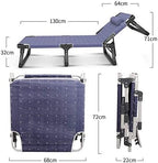 Outdoor Garden Lounge Chair Single Sunbed Household Siesta Deck Office Nap Bed Portable Camp Bed(C)