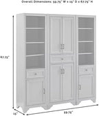 3-Piece Kitchen Storage Cabinet Set, Tall Pantry with Shelves and Drawers, Modern Farmhouse Style, (Distressed White)
