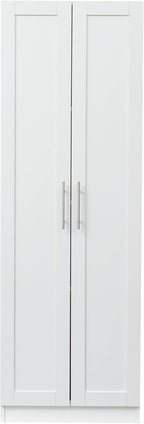 LUMISOL High Kitchen Pantry Cabinet with 2 Doors, Buffet Cupboards Sideboard with 3 Shelves, Kitchen Hutch for Living Room Dining Room, White
