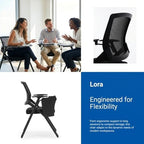 Folding Training Chair with Tablet Arm & Cup Holder – Space-Saving Nesting Chair for Conference Room, Classroom, School, Seminar, Office Meeting