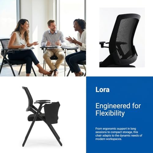 Folding Training Chair with Tablet Arm & Cup Holder – Space-Saving Nesting Chair for Conference Room, Classroom, School, Seminar, Office Meeting