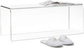 39 Inch Long Clear Acrylic Bench, Modern Contemporary Rectangle Seating for Living Room, Entryway, Family Room, Hallway and Foyer, Decorative Window Bench