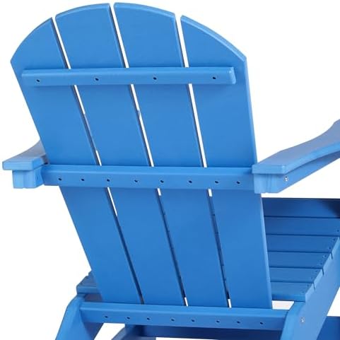 HDPE Laguna Outdoor Rocking Poly Adirondack Chair (Set of 2), Pacific Blue